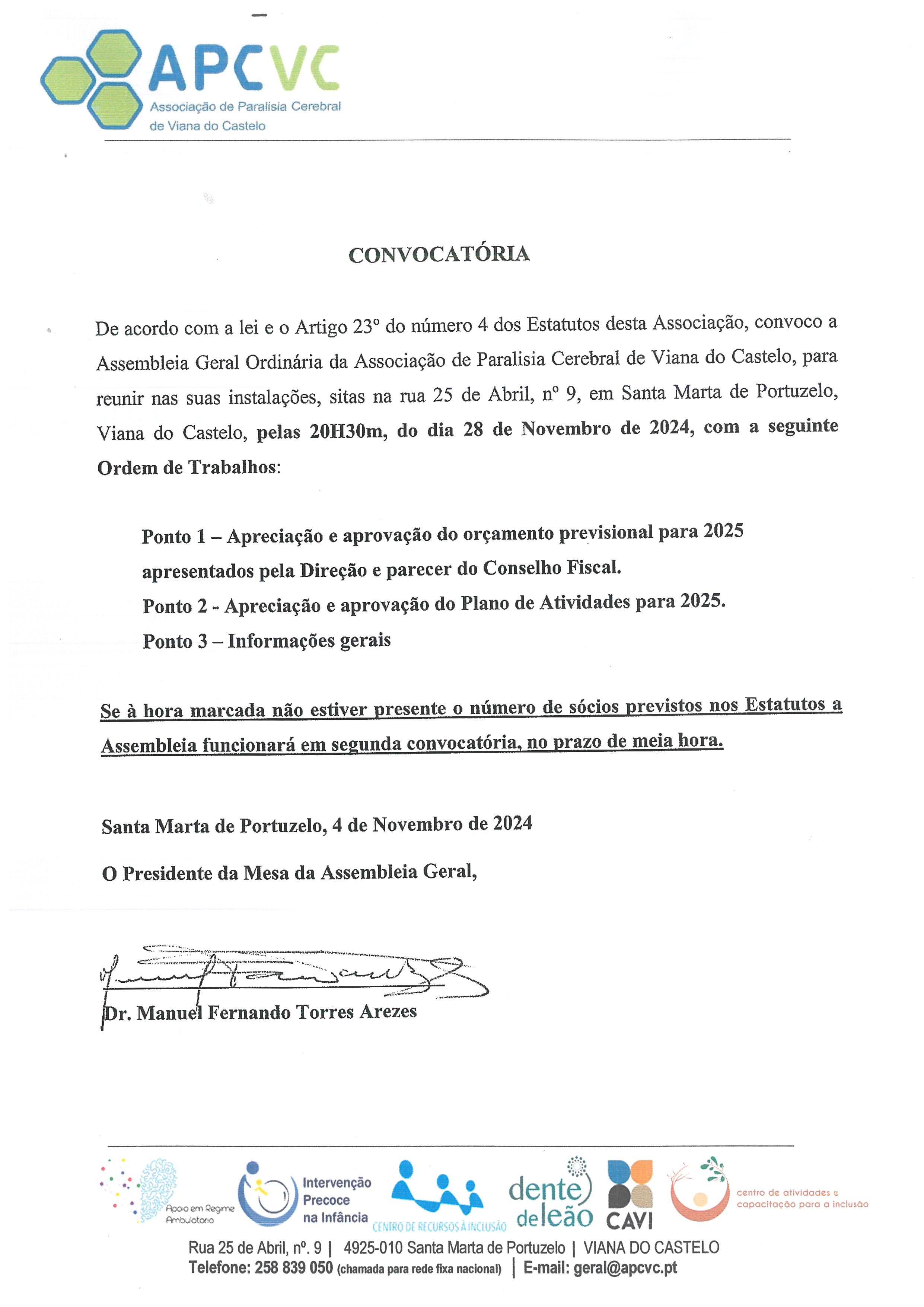 Convocatória Assembleia Geral 