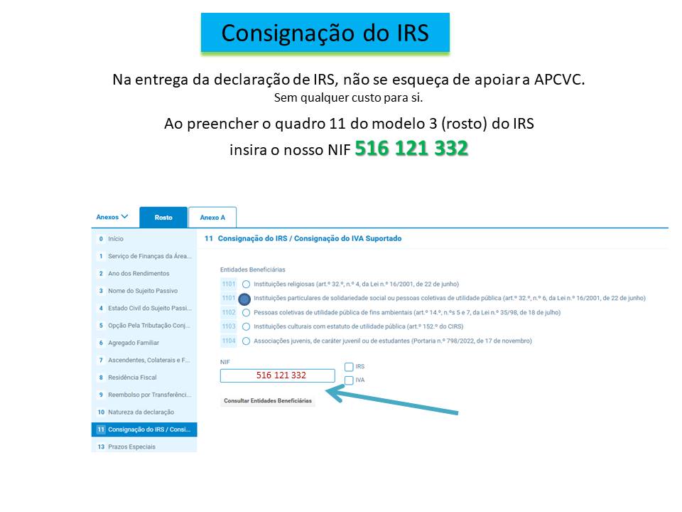 consignação de IRS