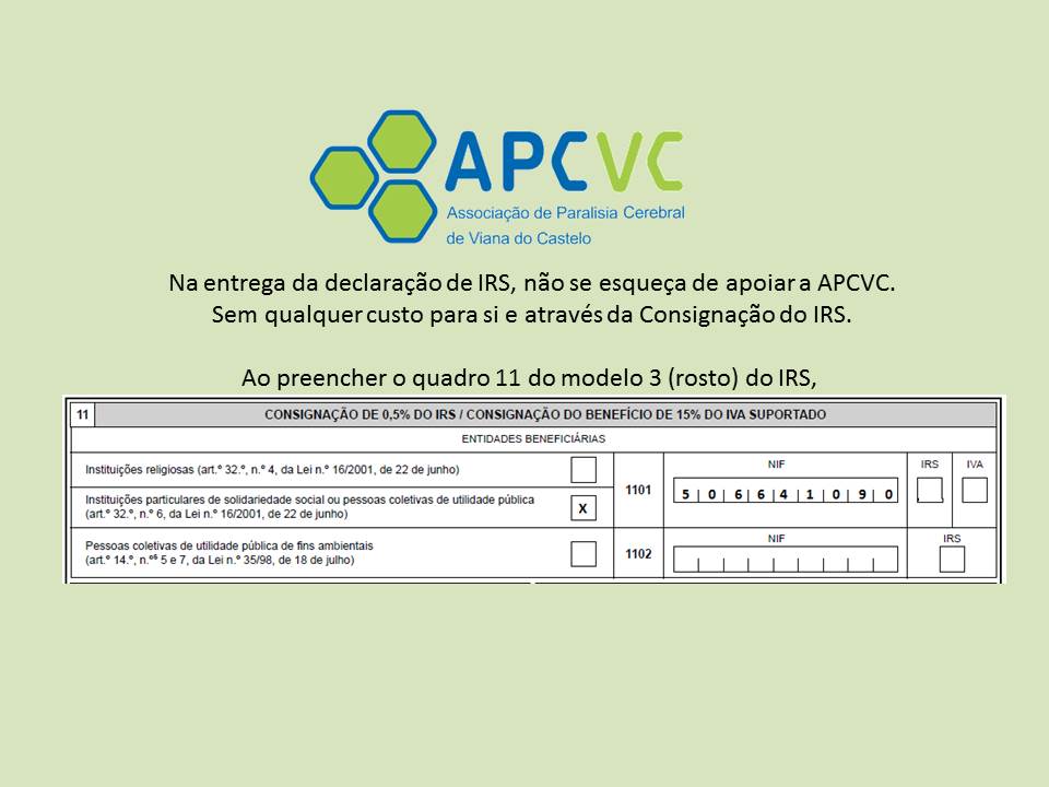 Consignação IRS para APCVC 506641090